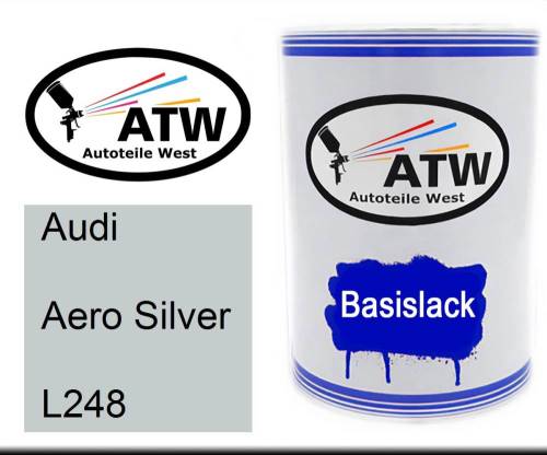 Audi, Aero Silver, L248: 500ml Lackdose, von ATW Autoteile West.